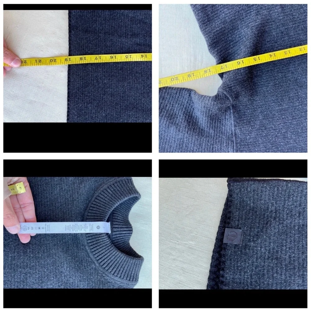 Lululemon size 2 Reversible Double-Knit Crew Neck 39% merino wool sweater
